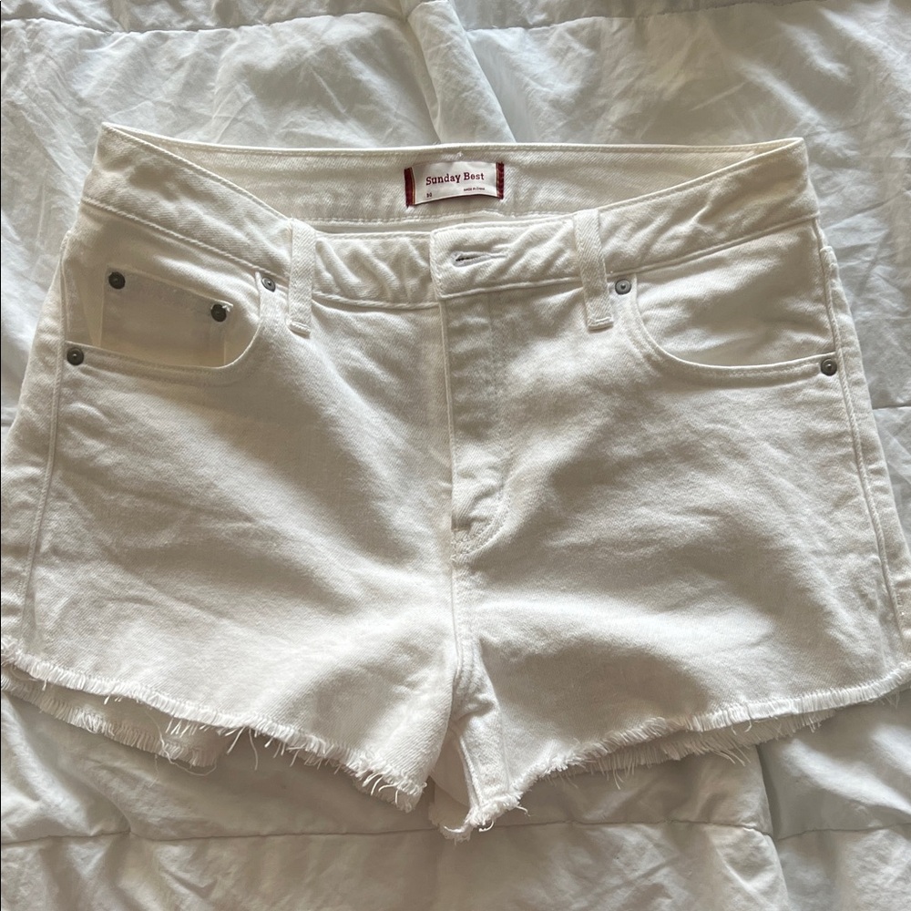 Women's White Denim Shorts